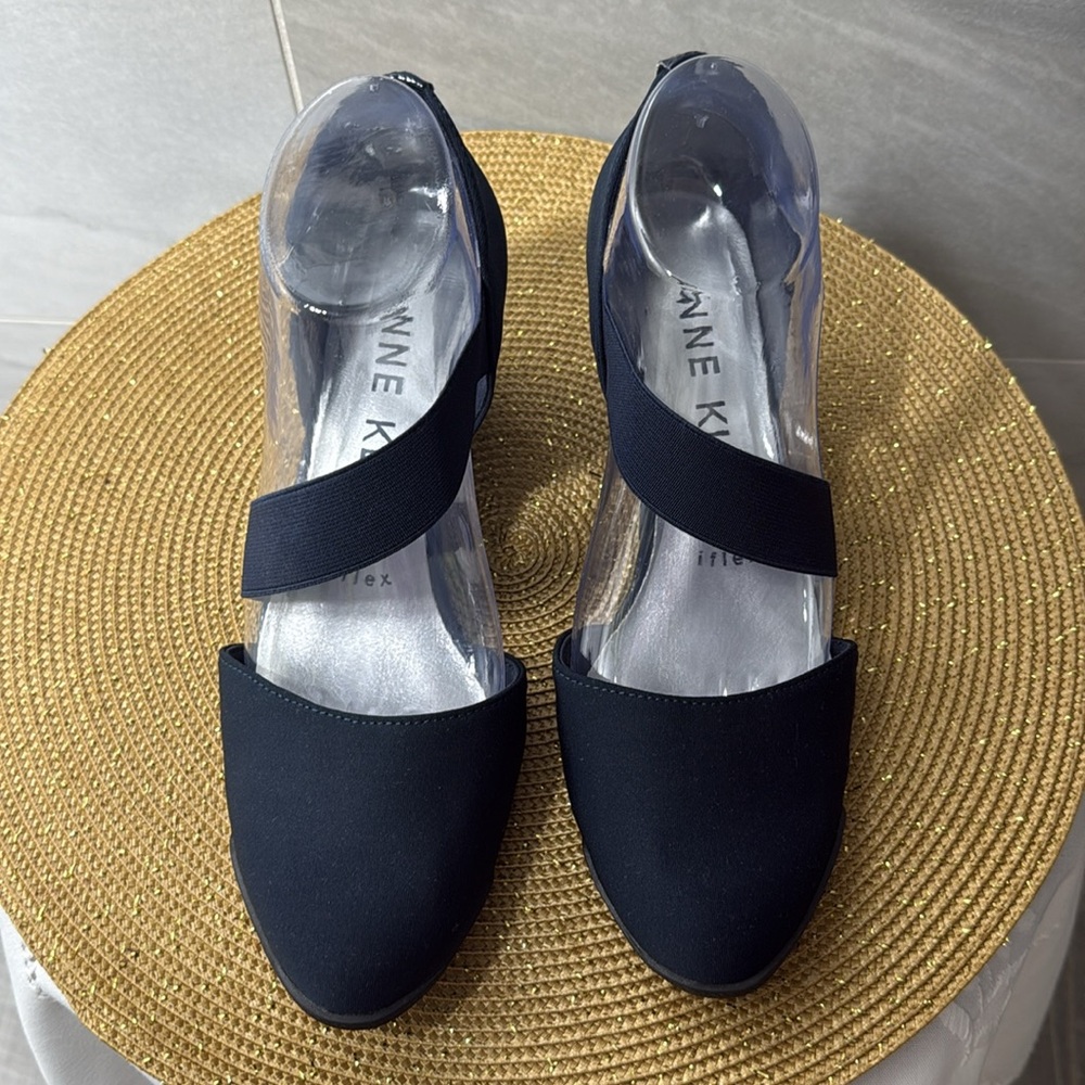 Anne Klein Blue Wedge Shoes Elegant Design U.S Size 8 Euro 39 NWOT - Picture 8 of 9